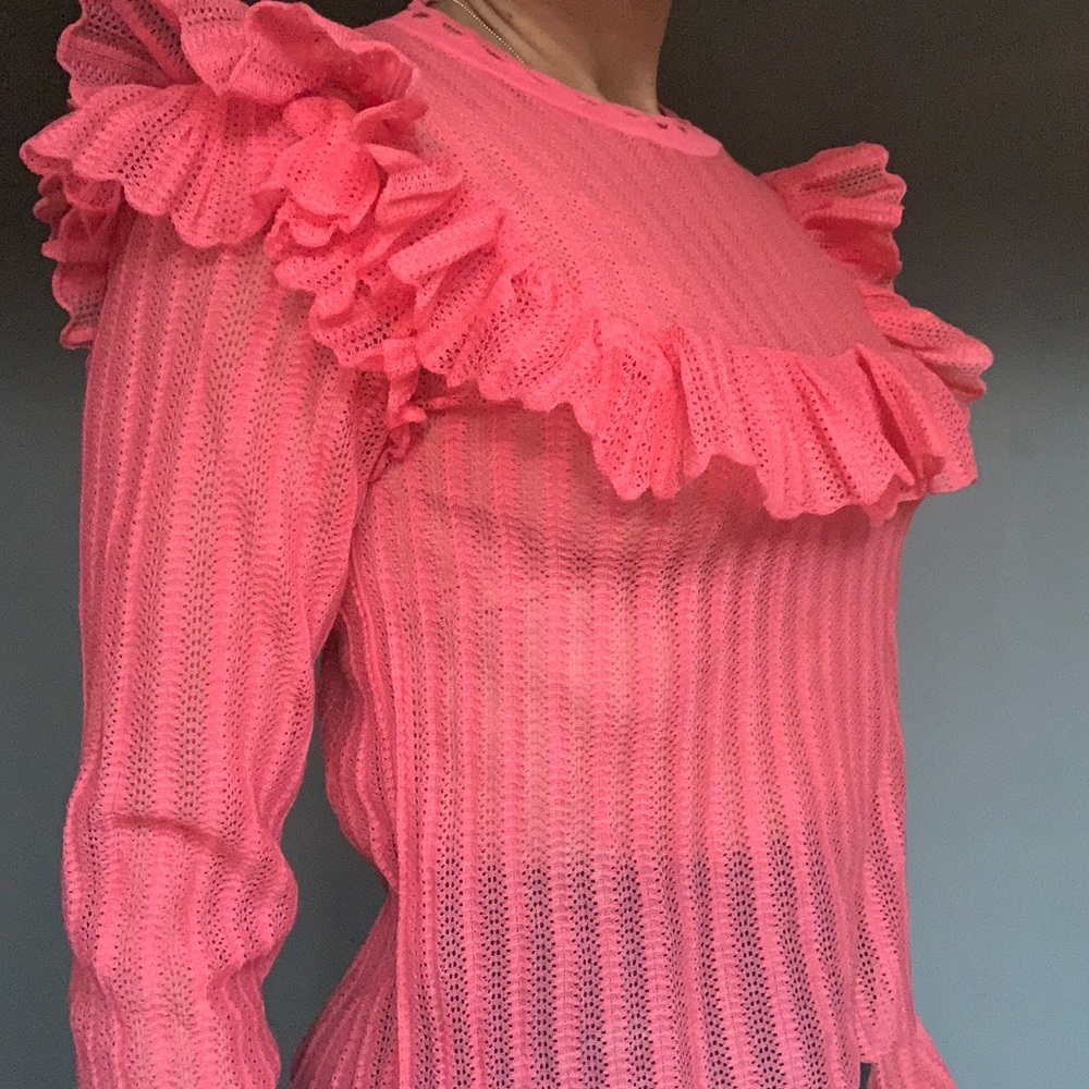 Pink Rachel Comey shirt with ruffles